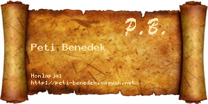 Peti Benedek névjegykártya