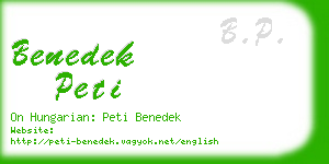 benedek peti business card